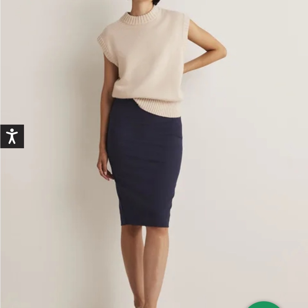 Boden Hampshire Ponte Pencil Skirt in Navy | 2P